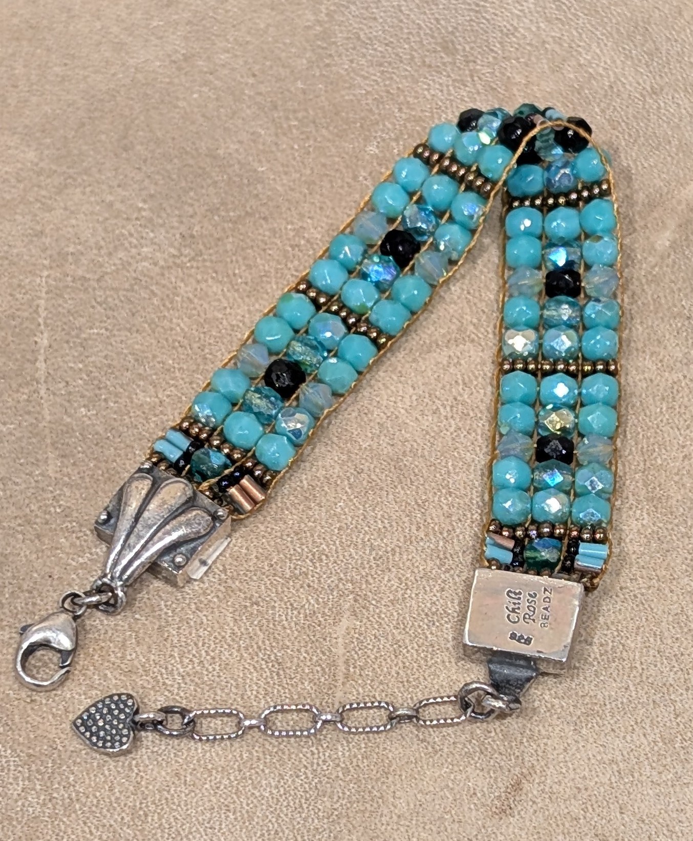 "Turquoise Dream" Chili Rose bracelet by Adonnah Langer