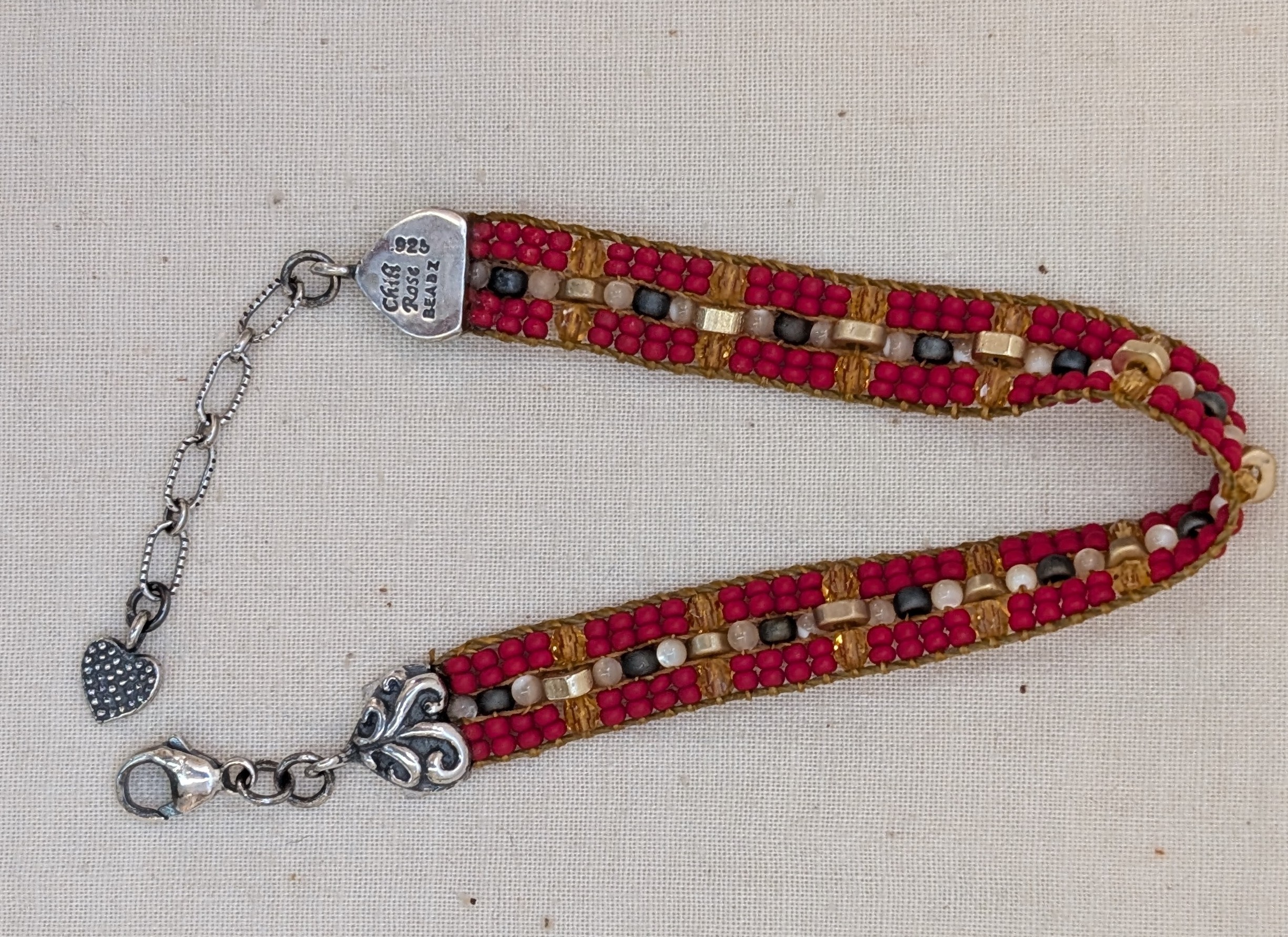 "Red Lady" Chili Rose bracelet by Adonnah Langer