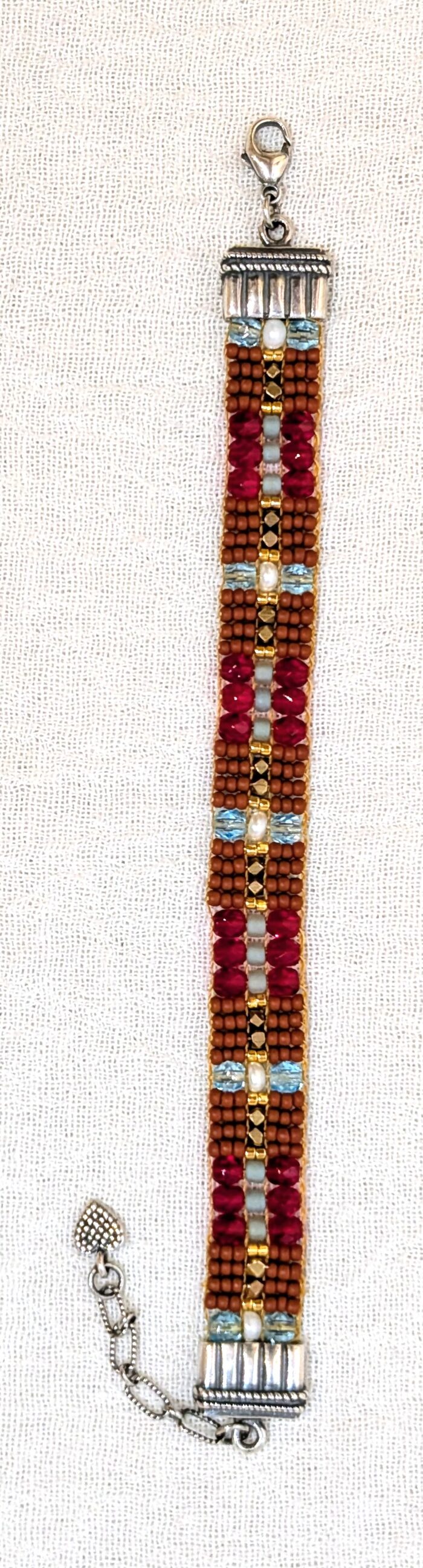 "Sparkles and Pearls" Chili Rose bracelet by Adonnah Langer
