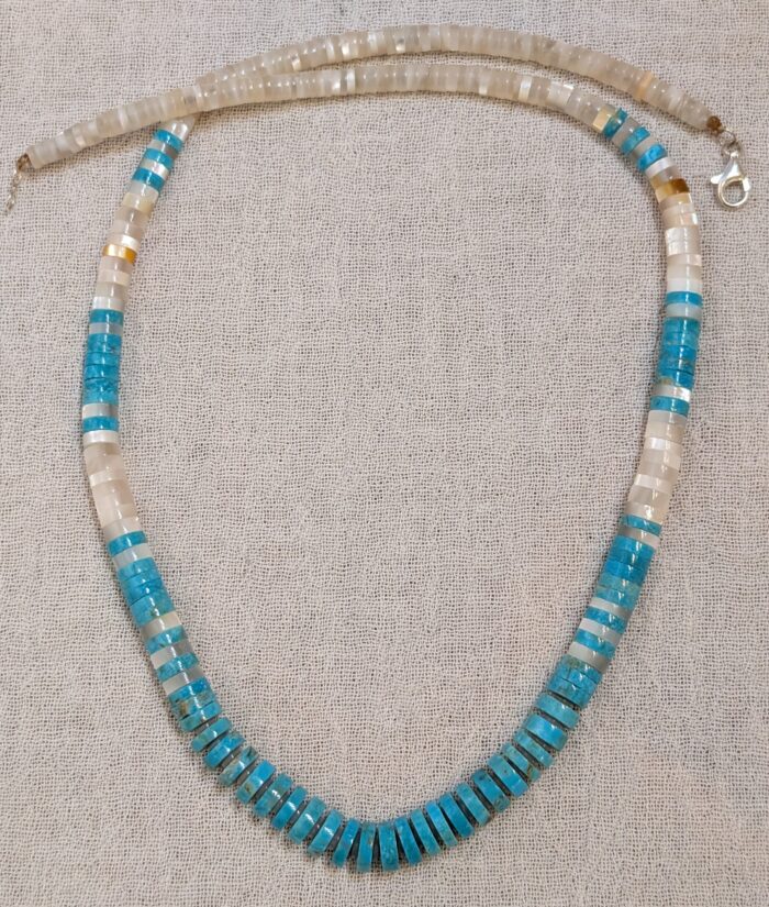 "Abalone and Kingman Turquoise Necklace" by Calvin and Pilar Lovato