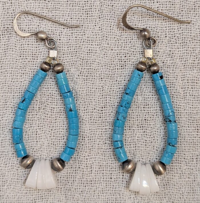 "Turquoise Heishi Hoop Earring" by Calvin and Pilar Lovato