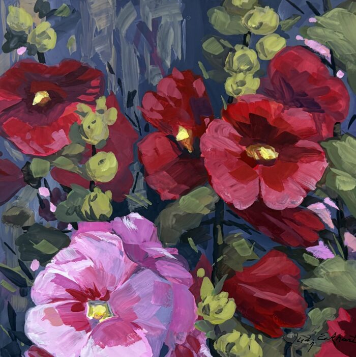 Hollyhocks on Canyon Road